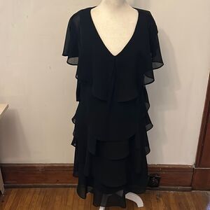 Ignite Evenings black flowy tiered dress Size 10 New